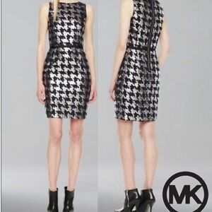 Michael Kors Sheath Empire Waist Black & Silver Dress Size 6